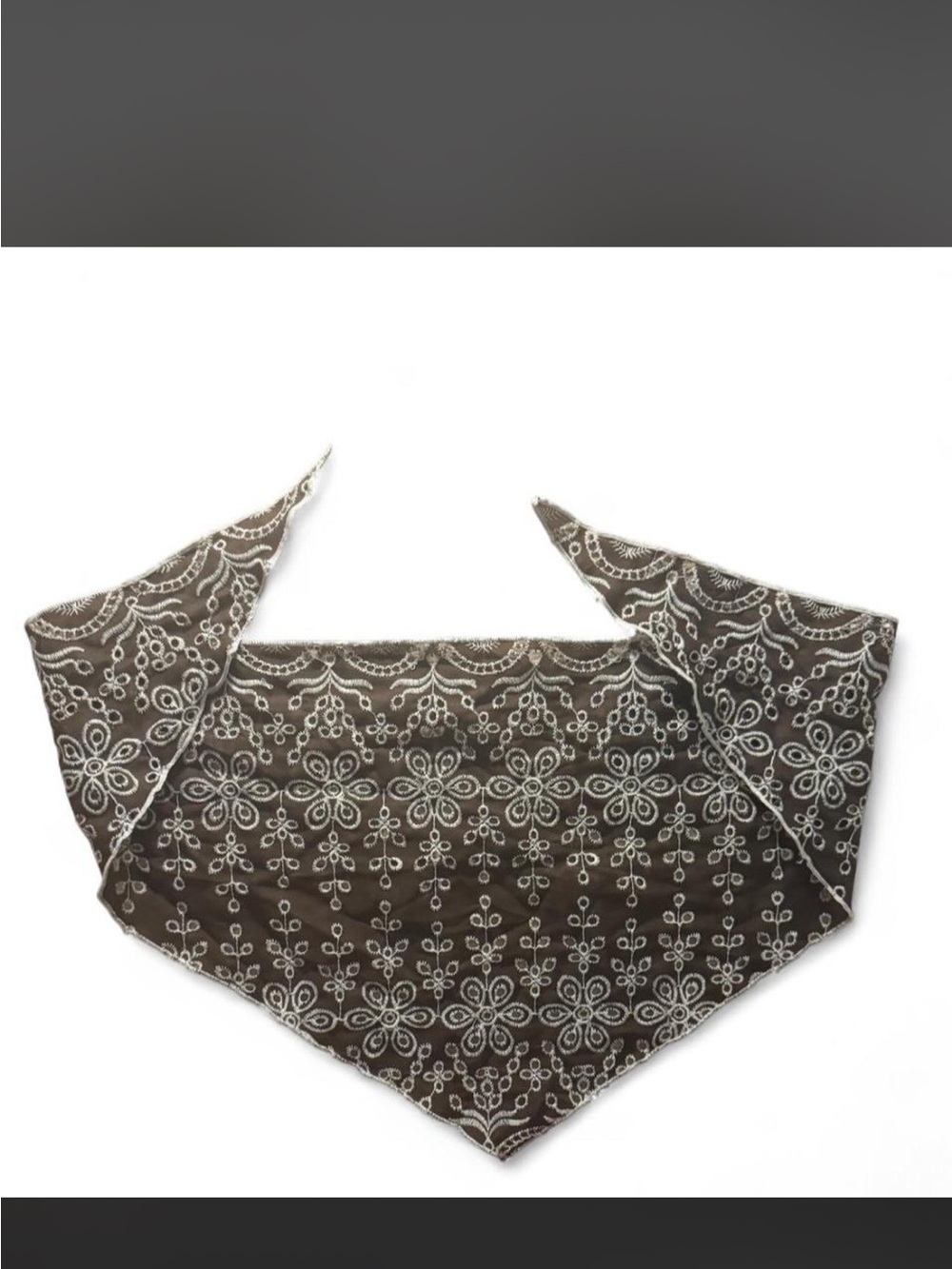 House of Harlow 1960 Brown Embroidered Bandana Scarf